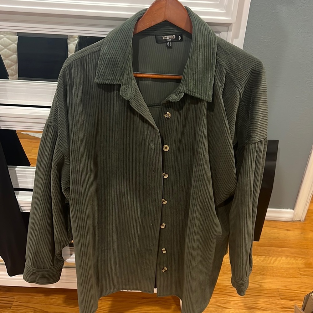MISSGUIDED corduroy long sleeve button down